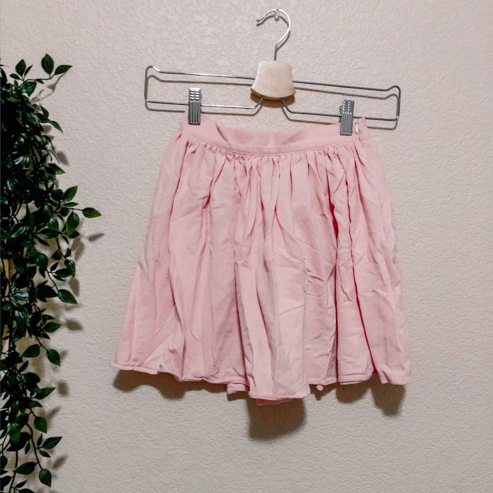 pink pique woven skirt